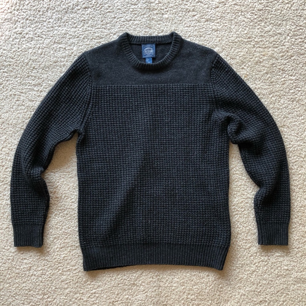Charcoal waffle wool sweater